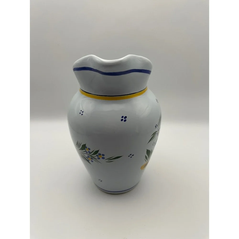 HB Henriot Quimper France Hand Painted Ceramic Bird Pitcher F.295 D.90